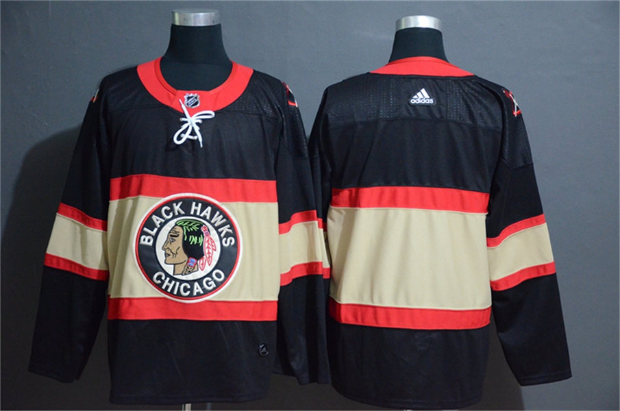Mens Chicago Blackhawks Blank Adidas Black Third Stitched Jersey