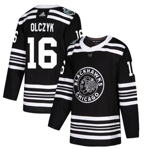 Mens Chicago Blackhawks Retired Player #16 ED OLCZYK Adidas 2019 NHL Winter Classic Stitched Jersey