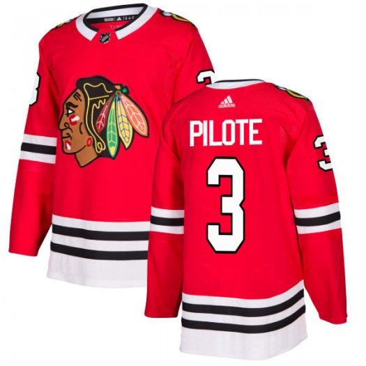 Mens Chicago Blackhawks Retired Player #3 Pierre Pilote Adidas Home Red Stitched Jersey