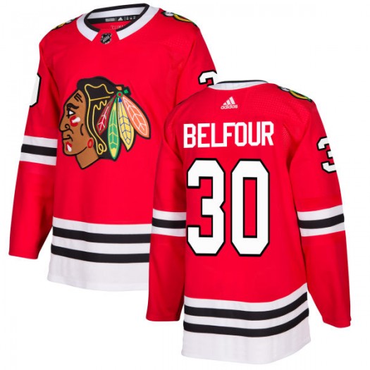 Mens Chicago Blackhawks Retired Player #30 ED Belfour Adidas Home Red Stitched Jersey
