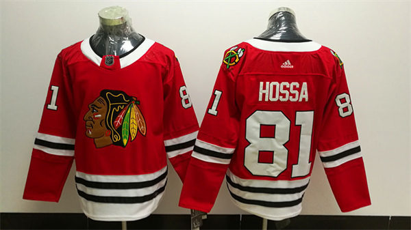 Mens Chicago Blackhawks Retired Player #81 Marian Hossa Adidas Stitched Home Red Stitched Jersey