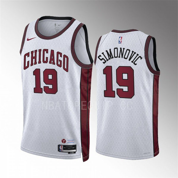 Mens Chicago Bulls #19 Marko Simonovic 2022-23 City Edition Swingman Jersey White