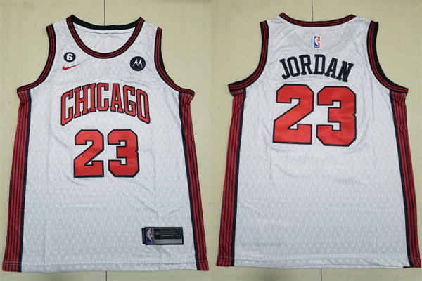 Mens Chicago Bulls #23 Michael Jordan 2022-23 City Edition Swingman Jersey White