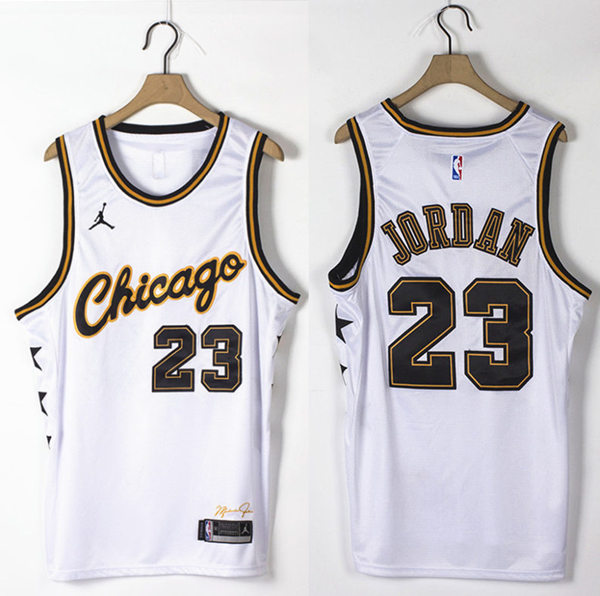 Mens Chicago Bulls #23 Michael Jordan White NBA Final Game Chamption Anniversary Jersey