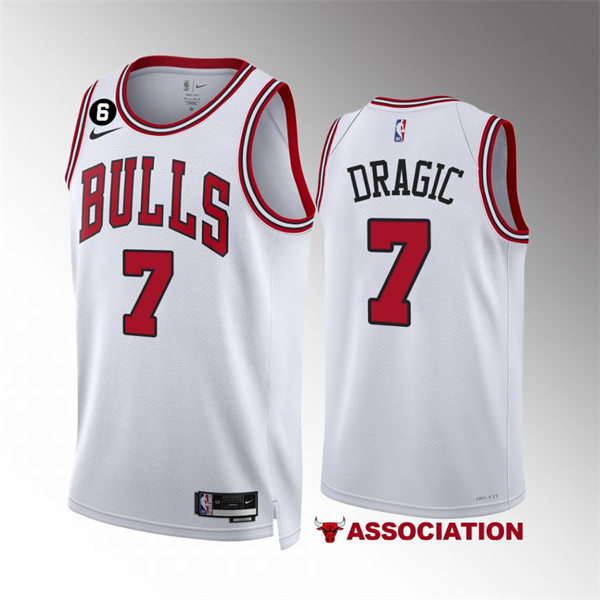 Mens Chicago Bulls #7 Goran Dragic White 2022-23 Association Edition Player Jersey