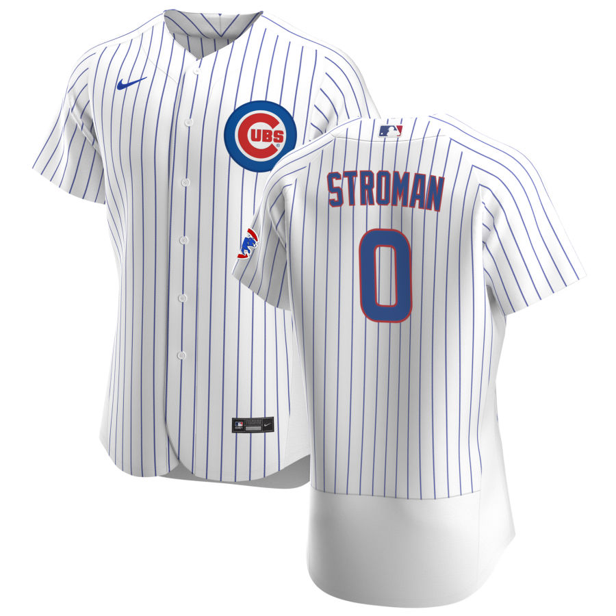 Mens Chicago Cubs #0 Marcus Stroman Nike Home White Authentic FlexBase Player Jersey