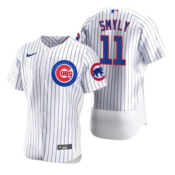 Mens Chicago Cubs #11 Drew Smyly Nike White Home Flex Base Player Jersey