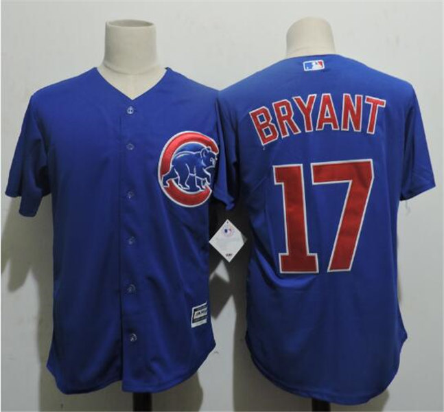 Mens Chicago Cubs #17 Kris Bryant Majestic Royal Cool Base Player Jerseys