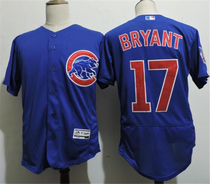 Mens Chicago Cubs #17 Kris Bryant Majestic Royal Flex Base Player Jerseys