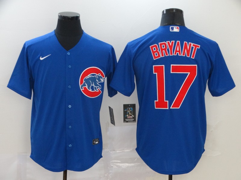 Mens Chicago Cubs #17 Kris Bryant Nike Royal Alternate Cool Base Player Baseball Jerseys