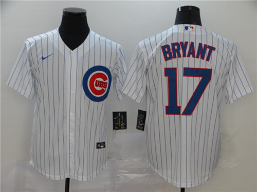 Mens Chicago Cubs #17 Kris Bryant Nike White Cool Base Player Baseball Jerseys