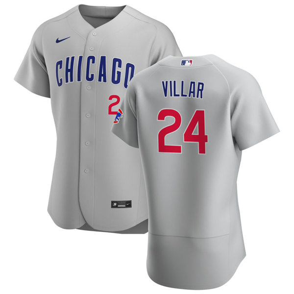 Mens Chicago Cubs #24 Jonathan Villar Nike Gray Road Flex Base Player Jersey