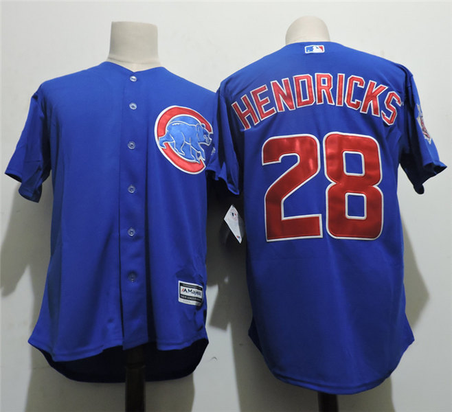 Mens Chicago Cubs #28 Kyle Hendricks Majestic Royal Cool Base Player Jerseys