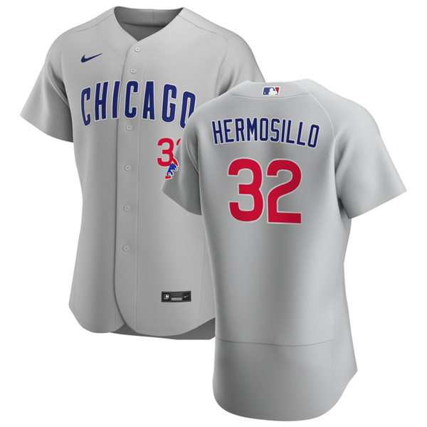 Mens Chicago Cubs #32 Michael Hermosillo Nike Gray Road Flex Base Player Jersey