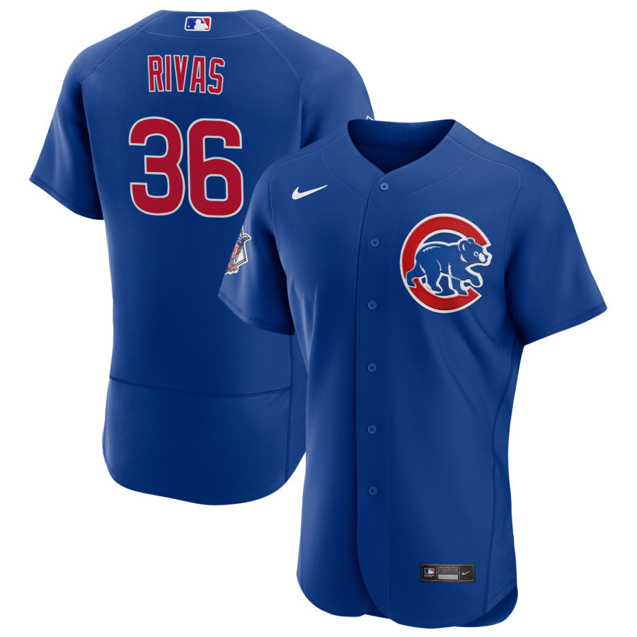 Mens Chicago Cubs #36 Alfonso Rivas Nike Royal Alternate FlexBase Player Jersey