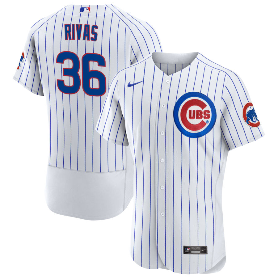 Mens Chicago Cubs #36 Alfonso Rivas Nike White Home FlexBase Player Jersey