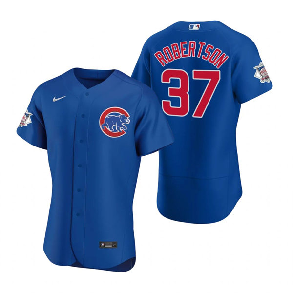 Mens Chicago Cubs #37 David Robertson Nike Royal Alternate Flex Base Player Jersey