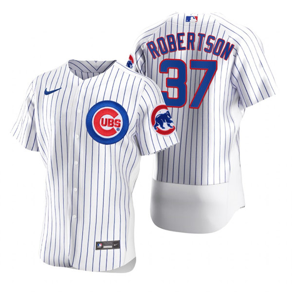 Mens Chicago Cubs #37 David Robertson Nike White Home Flex Base Player Jersey