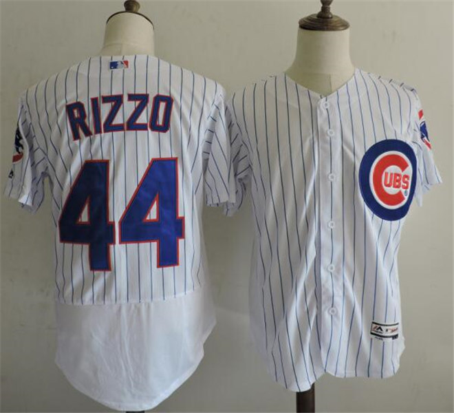 Mens Chicago Cubs #44 Anthony Rizzo Majestic White Flex Base Player Jerseys