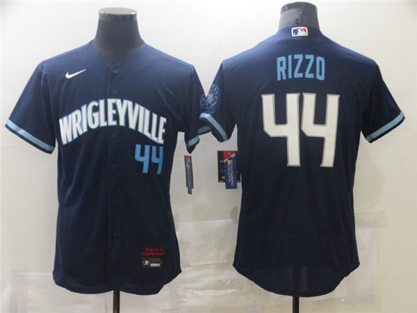 Mens Chicago Cubs #44 Anthony Rizzo Nike Navy 2021 City Connect Authentic Jerseys