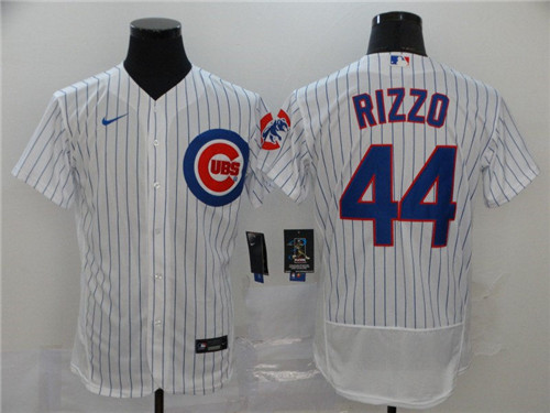 Mens Chicago Cubs #44 Anthony Rizzo Nike White Flex Base Player Baseball Jerseys