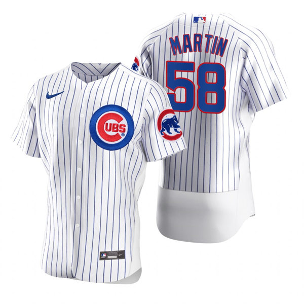 Mens Chicago Cubs #58 Chris Martin Nike White Home Flex Base Player Jersey