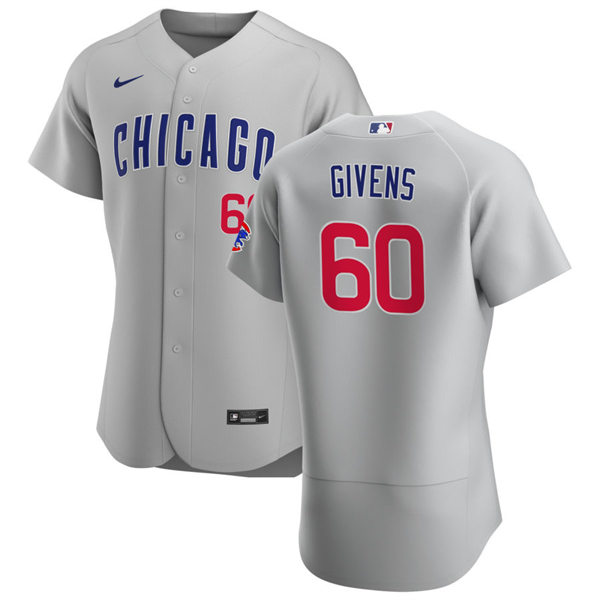Mens Chicago Cubs #60 Mychal Givens Nike Gray Road Flex Base Player Jersey