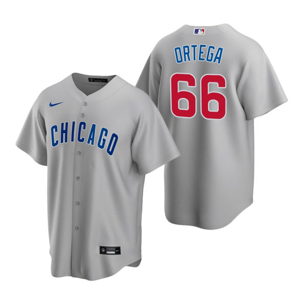 Mens Chicago Cubs #66 Rafael Ortega Nike Gray Road Cool Base Jersey