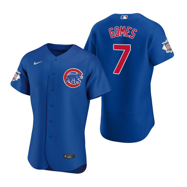 Mens Chicago Cubs #7 Yan Gomes Nike Royal Alternate Flex Base Player Jersey