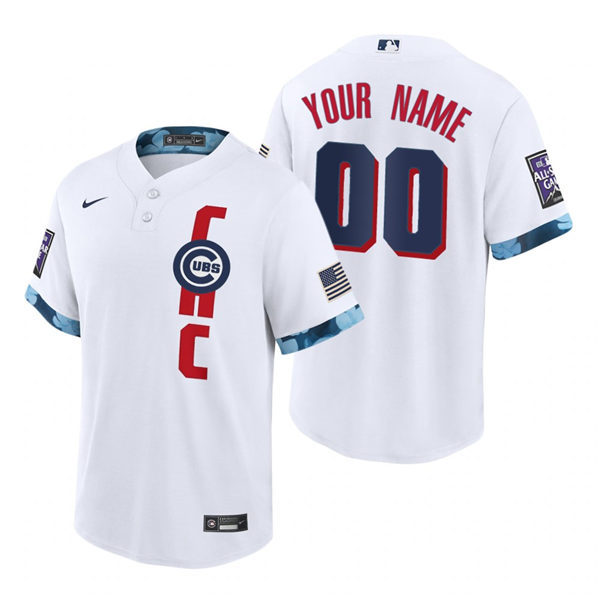 Mens Chicago Cubs Custom Nike White 2021 MLB All-Star Game Jersey