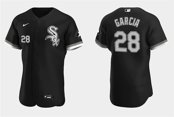 Mens Chicago White Sox #28 Leury Garcia Nike Black Alternate FlexBase Player Jersey