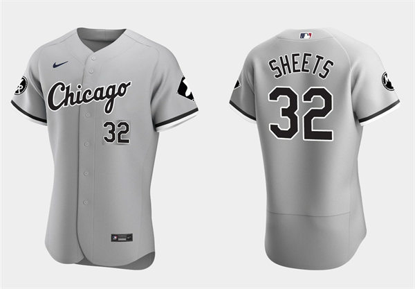 Mens Chicago White Sox #32 Gavin Sheets Grey Away Flex Base Player Jersey
