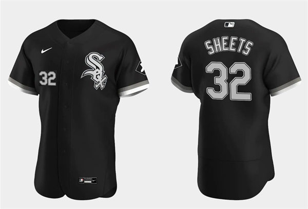 Mens Chicago White Sox #32 Gavin Sheets Nike Black Alternate FlexBase Player Jersey