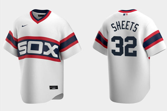 Mens Chicago White Sox #32 Gavin Sheets Nike White Pullover Cooperstown Collection Jersey