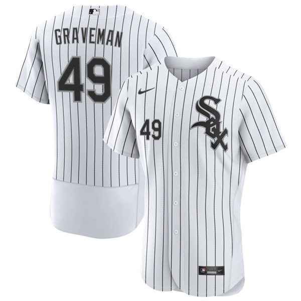 Mens Chicago White Sox #49 Kendall Graveman White Home Flex Base Player Jersey