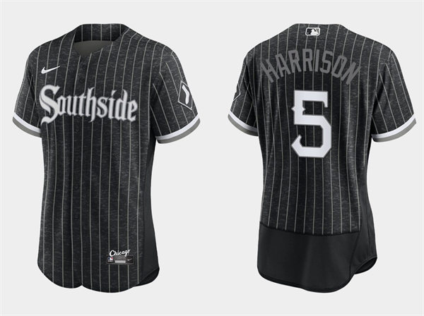 Mens Chicago White Sox #5 Josh Harrison Black 2021 City Connect Jersey