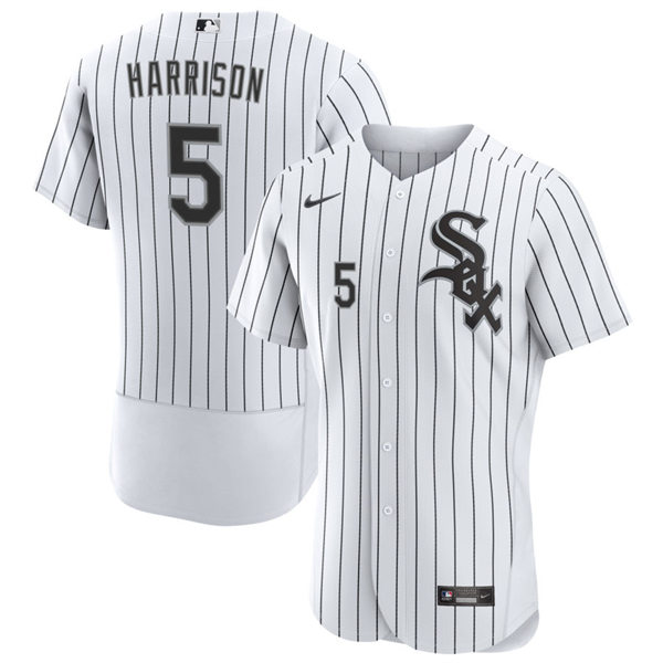 Mens Chicago White Sox #5 Josh Harrison White Home Flex Base Player Jersey