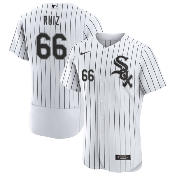 Mens Chicago White Sox #66 Jose Ruiz White Home Flex Base Player Jersey