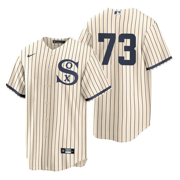 Mens Chicago White Sox #73 Yermin Mercedes Nike White PIN STRIPE 2021 Field of Dreams Jersey