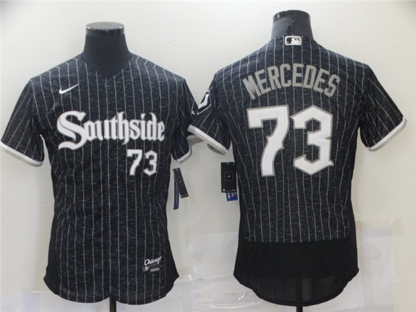 Mens Chicago White Sox #73 Yermin Mercedes Stitched Nike Black 2021 MLB City Connect Jerseys