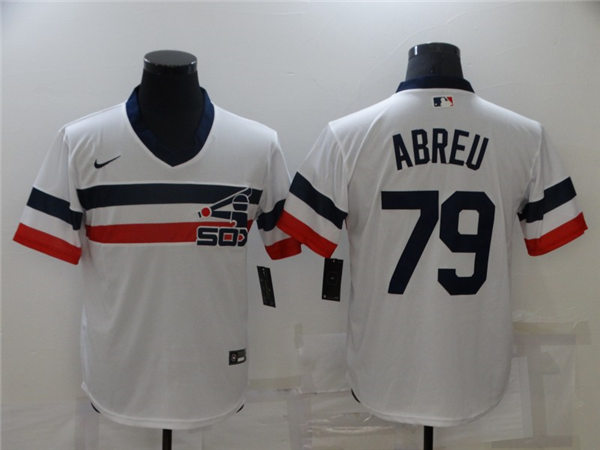 Mens Chicago White Sox #79 Jose Abreu Stitches Nike White Pullover Retro Classic Cooperstown Collection Jerseys