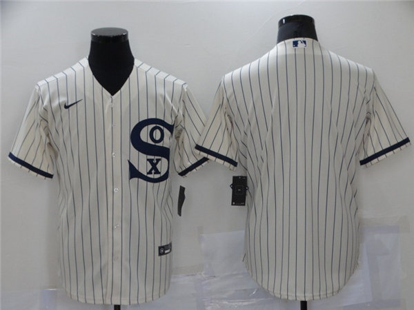 Mens Chicago White Sox Blank Nike White PIN STRIPE 2021 Field of Dreams Jerseys
