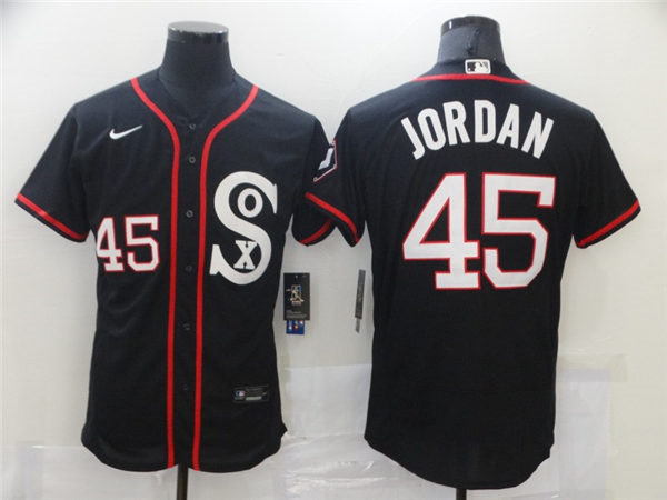 Mens Chicago White Sox Retired Player #45 Michael Jordan Nike Black Fashionl Jerseys