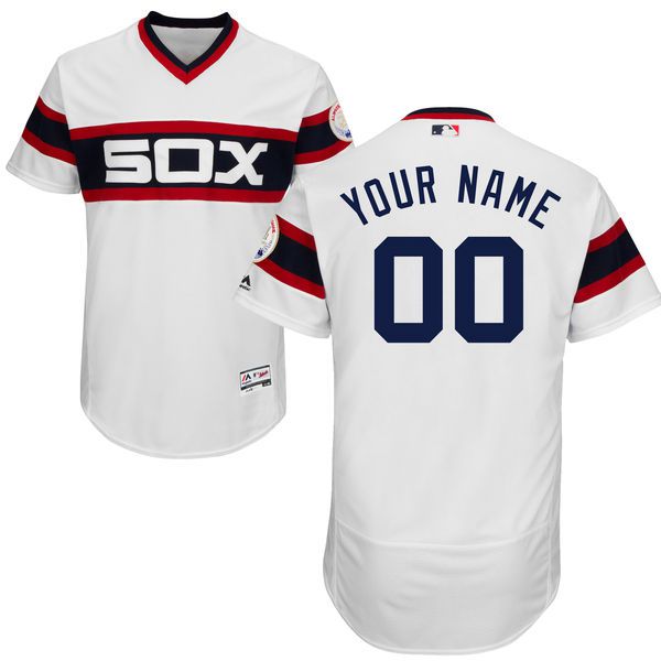 Mens Chicago White Sox White Pullover Customized Flexbase Majestic MLB Collection Jersey的副本