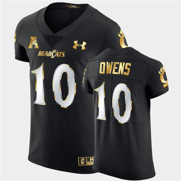 Mens Cincinnati Bearcats #10 Brig Owens Under Armour Black Golden Edition Football Jersey