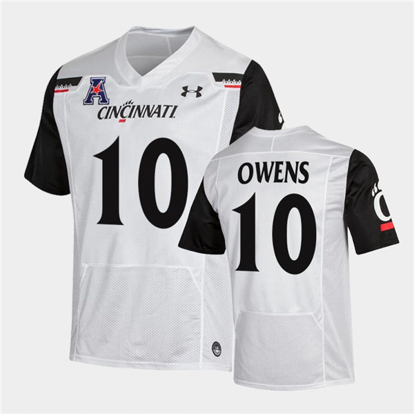 Mens Cincinnati Bearcats #10 Brig Owens Under Armour White College Football Game Jersey