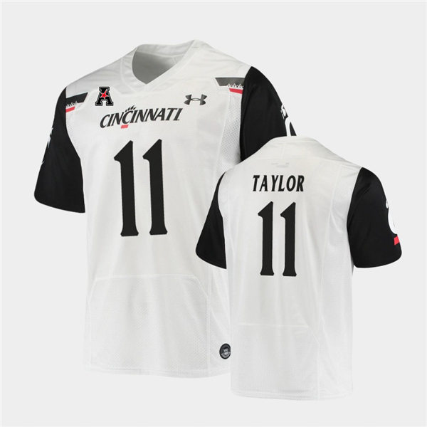 Mens Cincinnati Bearcats #11 Leonard Taylor Under Armour White College Football Game Jersey