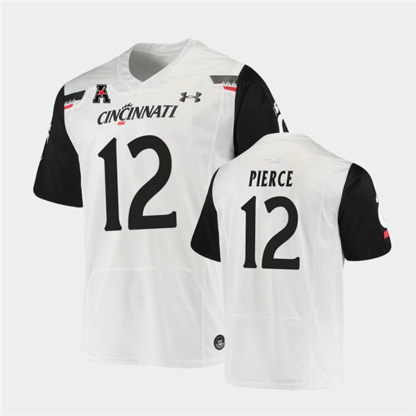 Mens Cincinnati Bearcats #12 Alec Pierce Under Armour White College Football Game Jersey