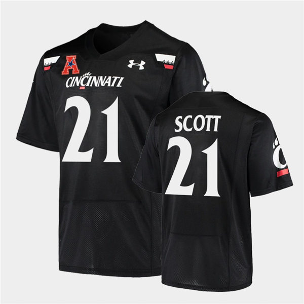 Mens Cincinnati Bearcats #21 Tyler Scott Under Armour Black College Football Game Jersey