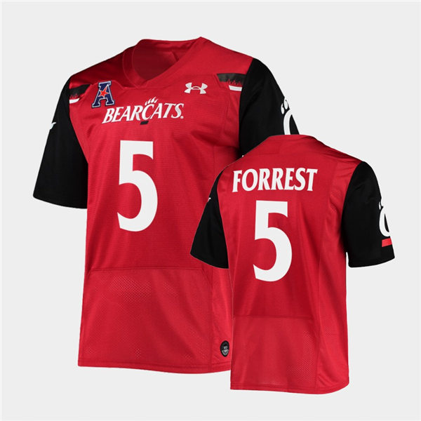 Mens Cincinnati Bearcats #5 Darrick Forrest Under Armour Red College Football Game Jersey